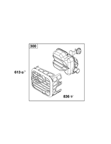 Exhaust Group Diagram and Parts List for 93J0B-0109-H1  Briggs and Stratton Engine